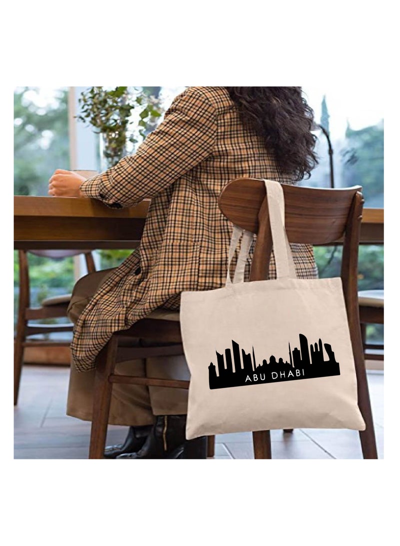 Cotton Tote Bag with Abu Dhabi Design - Eco-Friendly Souvenir and Travel Accessory - Great Gift and Travel Companion - Perfect for Shopping and Everyday Use  - Image 3
