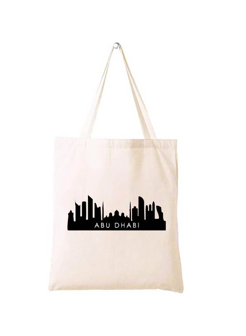 Cotton Tote Bag with Abu Dhabi Design - Eco-Friendly Souvenir and Travel Accessory - Great Gift and Travel Companion - Perfect for Shopping and Everyday Use  - Image 1
