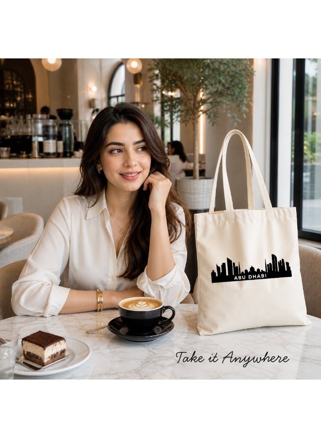 Cotton Tote Bag with Abu Dhabi Design - Eco-Friendly Souvenir and Travel Accessory - Great Gift and Travel Companion - Perfect for Shopping and Everyday Use - Image 3