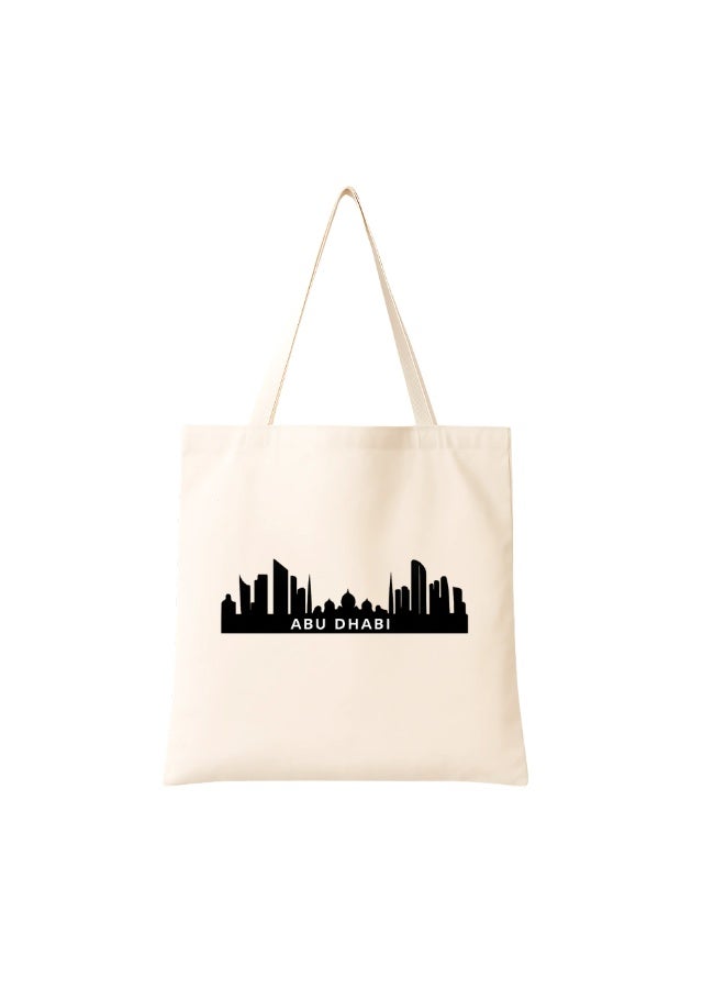 Cotton Tote Bag with Abu Dhabi Design - Eco-Friendly Souvenir and Travel Accessory - Great Gift and Travel Companion - Perfect for Shopping and Everyday Use - Image 1