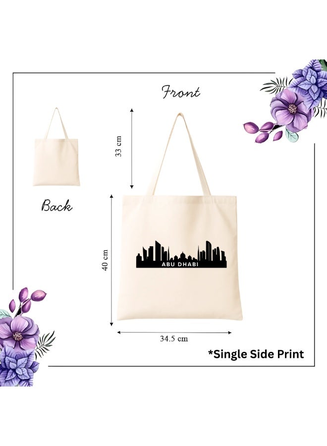 Cotton Tote Bag with Abu Dhabi Design - Eco-Friendly Souvenir and Travel Accessory - Great Gift and Travel Companion - Perfect for Shopping and Everyday Use - Image 4