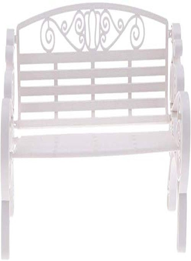 FRECI 1/6 Dollhouse Garden Bench Miniature Village Park Bench Dollhouse Furniture Garden Home DIY Decor - White - Image 1