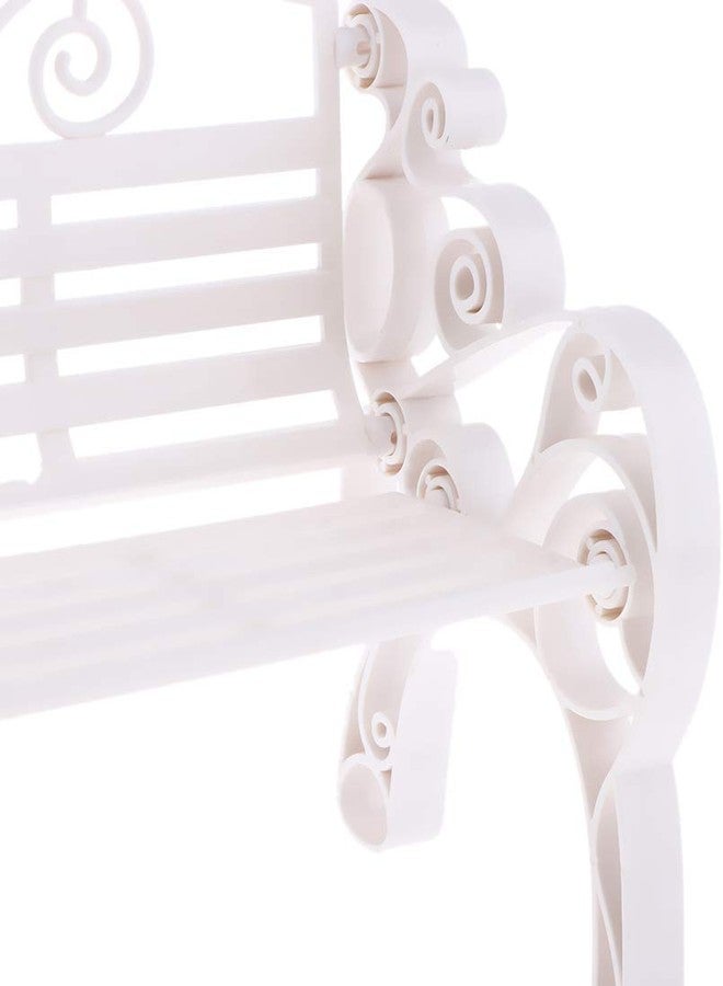 FRECI 1/6 Dollhouse Garden Bench Miniature Village Park Bench Dollhouse Furniture Garden Home DIY Decor - White - Image 5
