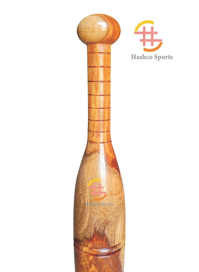 Hashco Imported Designer Varnished Sheesham Wooden Home Clubs/Mugdar/Meel/Clubbell/Karla Katai for Exercise (1KG Pack of 2) for Fitness - Image 3