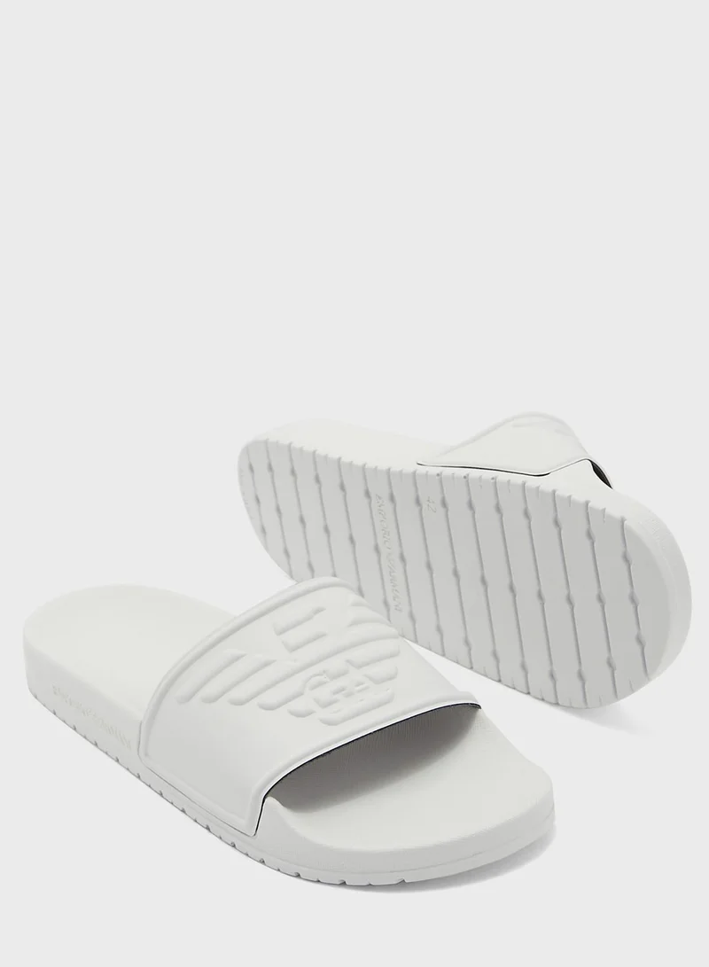EMPORIO ARMANI Embossed Logo Slides