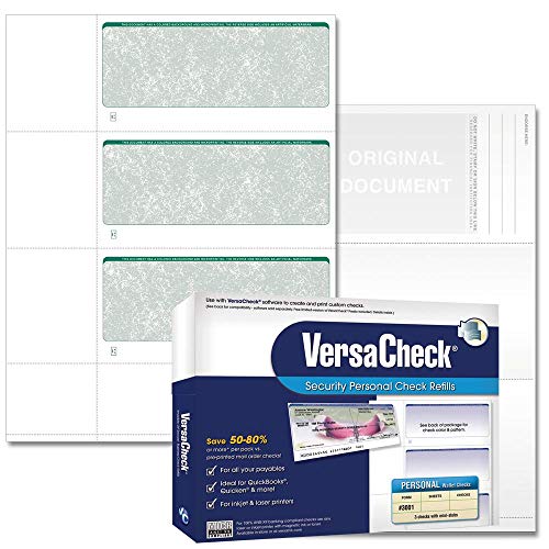 VersaCheck Secure Checks - 750 Blank Business or Personal Wallet Checks - Green Classic - 250 Sheets Form #3001-3 Per Sheet - Image 3