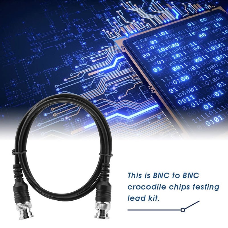BNC to BNC Crocodile Clip Test Hook Coaxial Cable Probe Lead Kit P1260 - Image 3