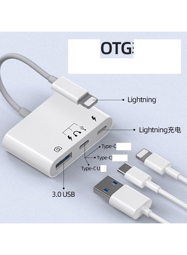 Loquat Multifunctional Card Reader  Lightn interface [Read USB+Type-c+Charge]