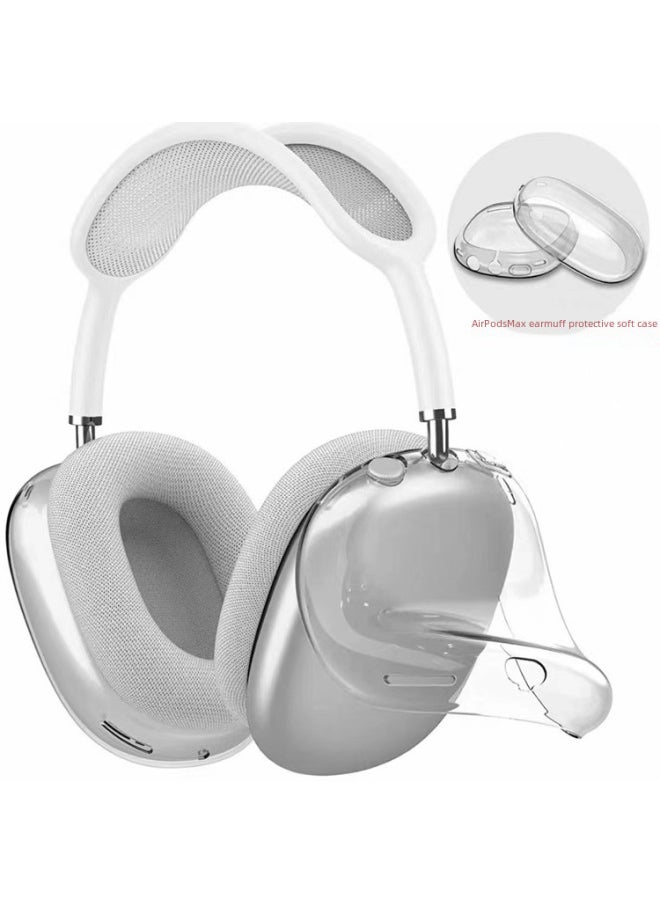 Generic - Suitable For Apple Airpods Max Protective Case Head-mounted Transparent Ear Cap Earphone Cover Earmuffs Anti-scratch Soft Shell-Specifications:Transparent Green (one Pair With Package) - Image 1