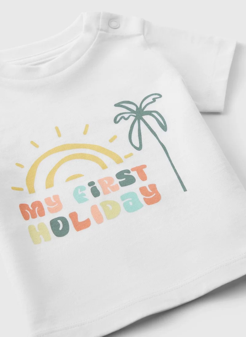 ماتلان Baby Cream First Holiday T-Shirt