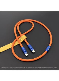 Generic Mobile Phone Color Matching Fast Charging Silicone Tablet IPhone Data Line Apple 16Pro Computer PD For IPad-Color:Flame Orange + Blue Shell + Slider-Line Length:3m (usb To Apple 8-14 Front/12w)  - Image 1