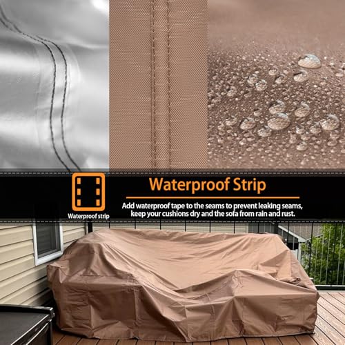 CKCLUU Patio Furniture Cover Waterproof Outdoor Furniture Covers Heavy Duty Outdoor Sectional Sofa Set Cover Dining Table and Chairs Set Covers Water Resistant Large 110" L x 83" W x 28" H - Image 4