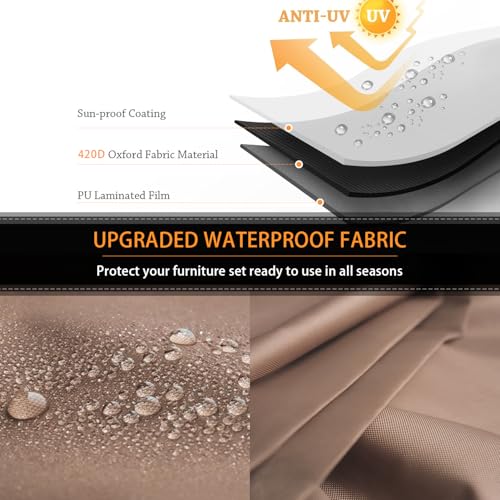 CKCLUU Patio Furniture Cover Waterproof Outdoor Furniture Covers Heavy Duty Outdoor Sectional Sofa Set Cover Dining Table and Chairs Set Covers Water Resistant Large 110" L x 83" W x 28" H - Image 2