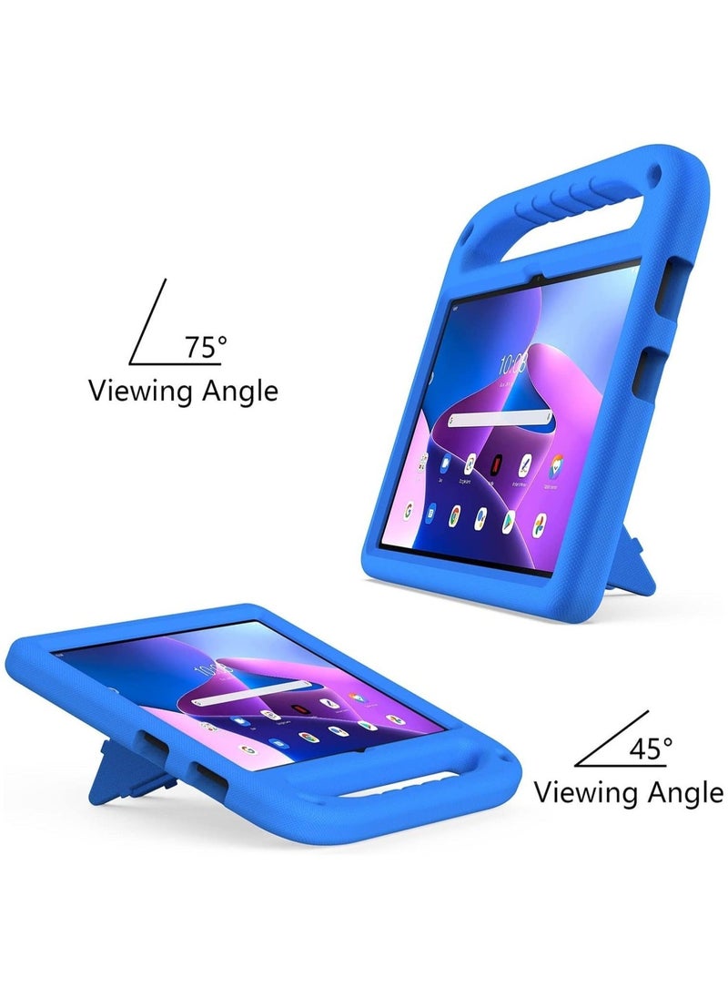 Lenovo Tab M10 3rd Gen 101 Inch 2022 Kids Tablet Case EVA Lightweight Shockproof Dropproof Handle Kickstand Protective Cover Blue - Image 3
