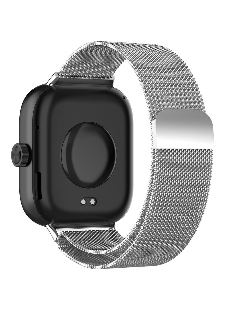 تنطبق على الدخن سوار الذكية 9 برو / الدخن سوار الذكية 8 برو / الأرز الأحمر ووتش 4 استبدال المعادن سوار الفولاذ المقاوم للصدأ استبدال شبكة معدنية سوار سوار قابل للتعديل - فضي - Image 3