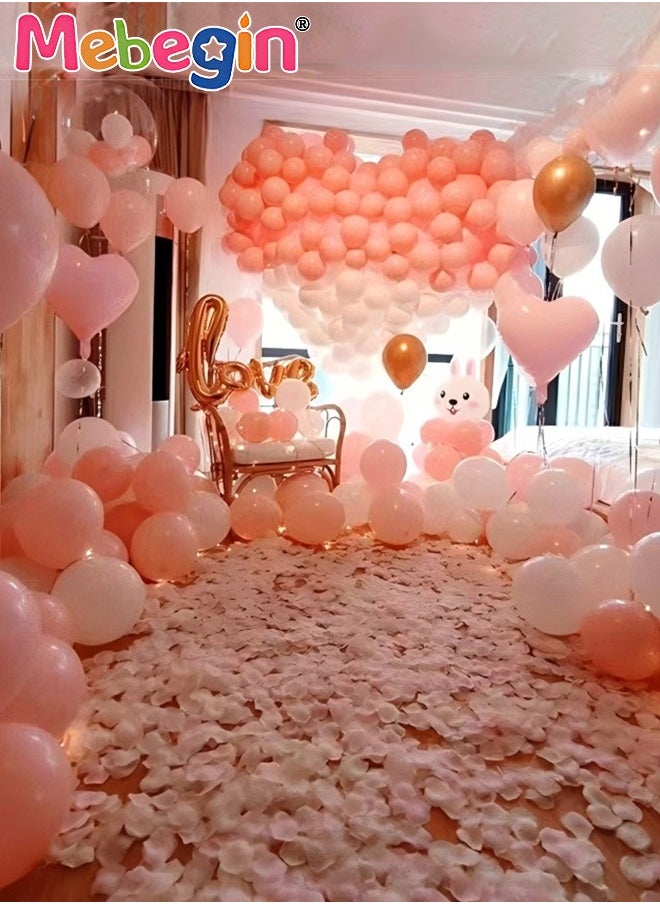 MEBEGIN - Anniversary Decorations Set, Valentine's Day Decorations, Confession Supplies Kit with 40 Balloons, Petals, 1 Love Foil Balloon, 2 Latex Heart-shaped Balloons and Other Accessaries, DIY Romantic Party Supplies, Suitable for Anniversary, Proposal and Confession - Image 1