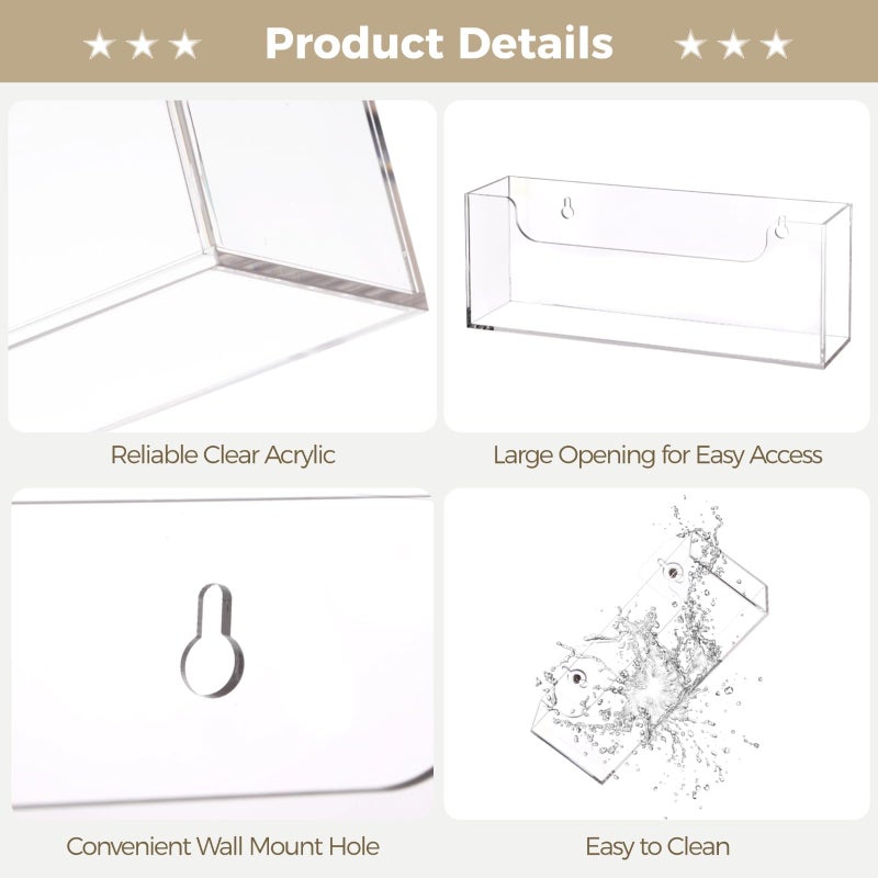 Homaisson Clear Acrylic Mail Holder Box for Desk or Wall Mount, Mail Organizer Countertop, Modern Wall Mounted or Tabletop Mailbox, Letter Storage Organizer Box - Image 4