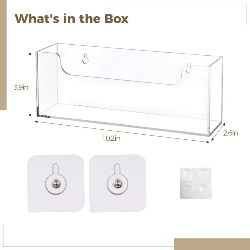 Homaisson Clear Acrylic Mail Holder Box for Desk or Wall Mount, Mail Organizer Countertop, Modern Wall Mounted or Tabletop Mailbox, Letter Storage Organizer Box - Image 5