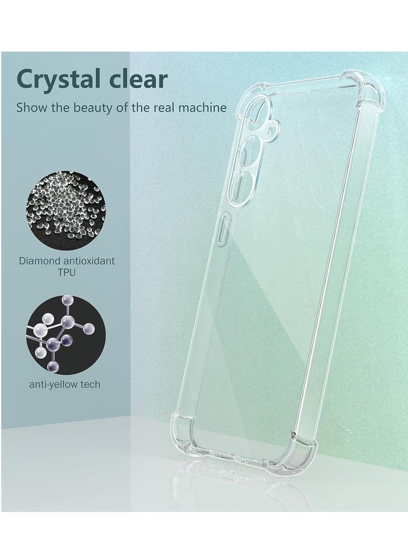 BORTONY Samsung Galaxy S24 FE Case Cover with Galaxy S24 FE Screen Protector [3 Pack] Crystal Clear Bumper Shockproof Phone Case Flexible TPU Silicone Cover for Galaxy S24 FE - Image 3