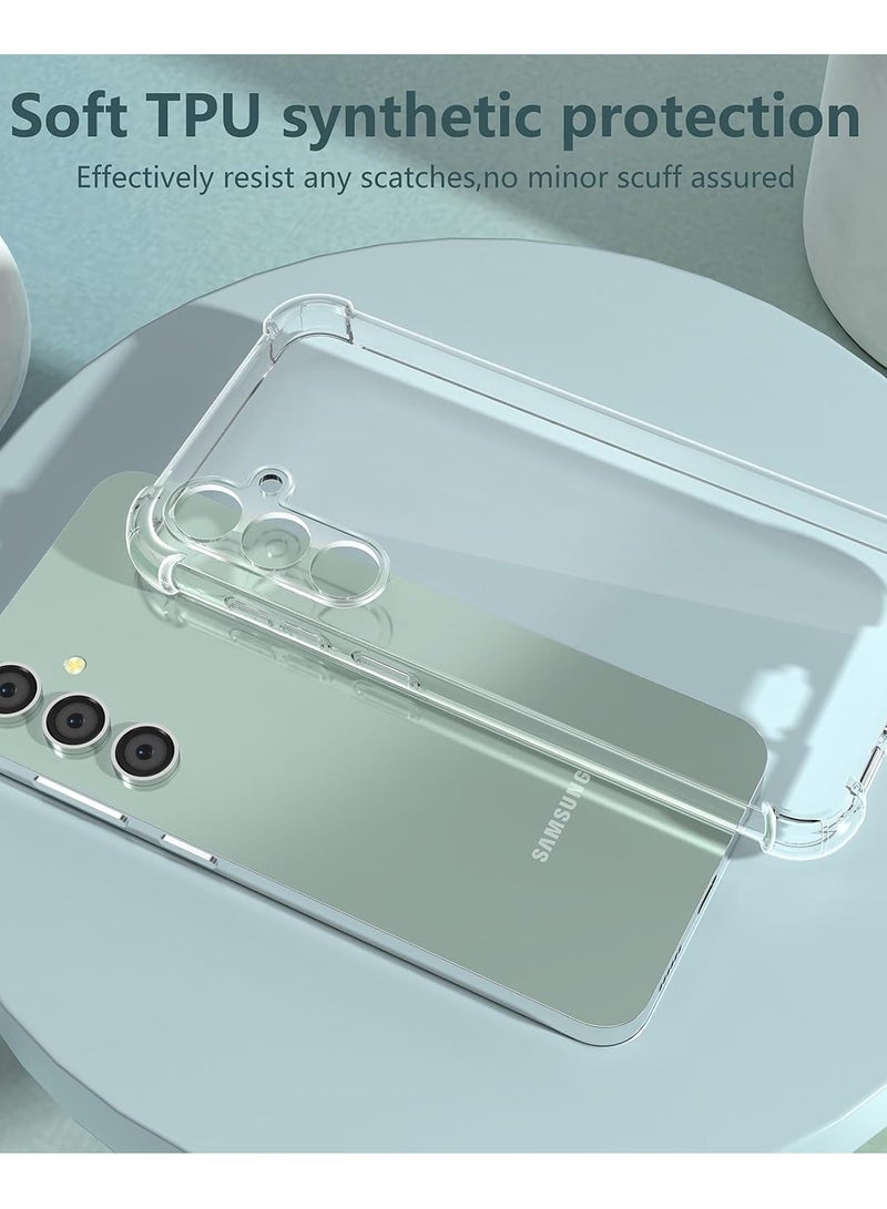 BORTONY Samsung Galaxy S24 FE Case Cover with Galaxy S24 FE Screen Protector [3 Pack] Crystal Clear Bumper Shockproof Phone Case Flexible TPU Silicone Cover for Galaxy S24 FE - Image 5