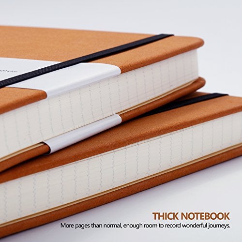 Lemome Thick Classic Notebook with Pen Loop A5 College Ruled Hardcover Writing Notebook with Pocket + Page Dividers Gifts, Banded, Large, 180 Pages, 8.4 x 5.7 in - Image 3