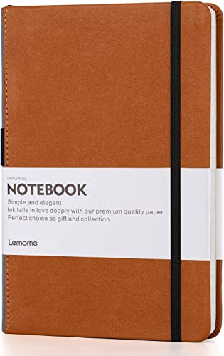Lemome Thick Classic Notebook with Pen Loop A5 College Ruled Hardcover Writing Notebook with Pocket + Page Dividers Gifts, Banded, Large, 180 Pages, 8.4 x 5.7 in - Image 1