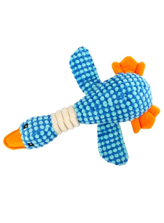 Interactive Dog Squeaky Duck Toy - A Durable, Plush Toy for Fun and Engaging Playtime with Your Dog (Blue) - Image 1