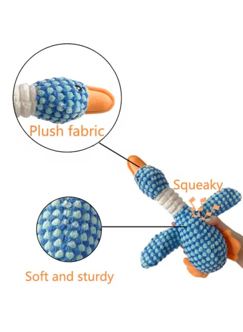 Interactive Dog Squeaky Duck Toy - A Durable, Plush Toy for Fun and Engaging Playtime with Your Dog (Blue) - Image 5