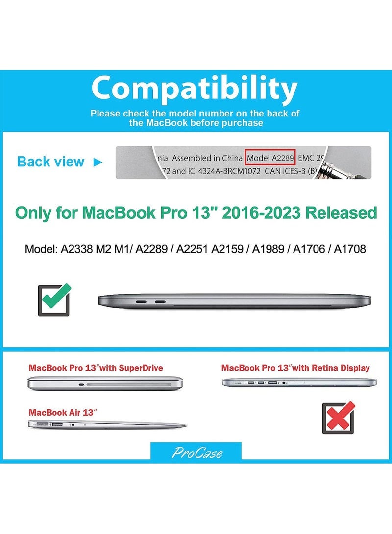 Captaintech MacBook Pro 13 Inch Case 2022 2020 M1 A2338 A2289 A2251 Heavy Duty Slim Hard Shell Dual Layer Protective Cover with Fold Kickstand for MacBook Pro New 13-inch Retina with Touch ID - Image 2