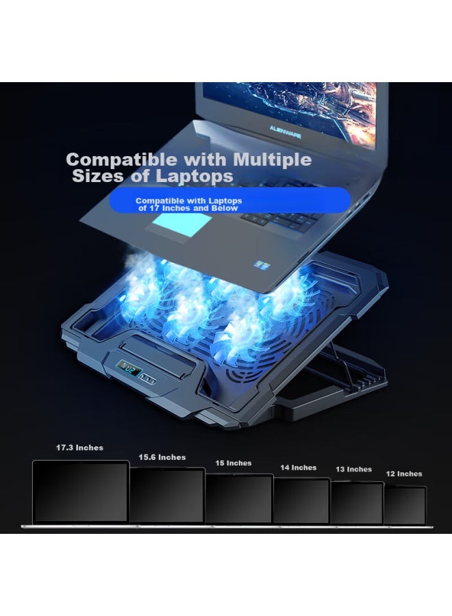 Suohuang S6 Laptop Cooling Pad With Adjustable Speed Display, 14-inch 15.6-inch Laptop Stand, Cooling Base, Exhaust Fan Stand, Pad, External Fan Holder - Image 3