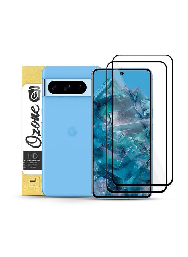 O Ozone Screen Protector for Google Pixel 8 Pro, 9H Hardness Full Coverage Screen Guard HD Ultra-thin Tempered Glass Screen Protectors- 2 Pack - Image 1
