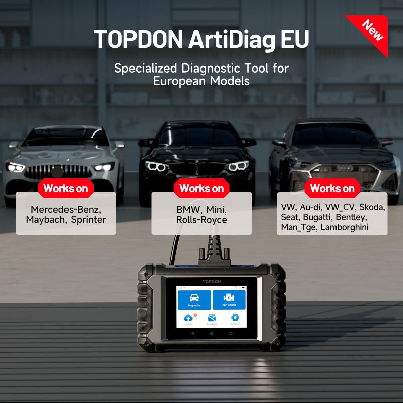 Topdon Artidiag Eu Bi-Directional Scanner  Full-System Diagnostic Tool For Mercedes-Benz  Bmw  V.A.G Group  Ecu Online Coding  All Service Functions  Active Test  V.A.G Guidance  Lifetime Free Update - Image 2