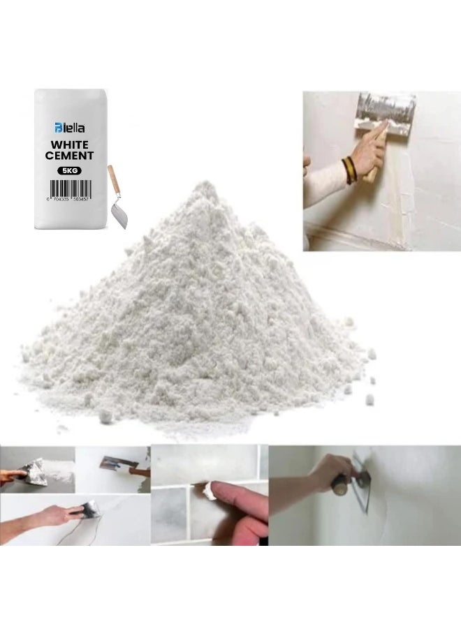 Biella White Cement Powder with Mason Trowel Ideal for Crack Filling, Universal Adhesive, Construction, Art & Craft Projects, and Waterproofing for Home Repairs, Bathrooms, and Tiles (5 KG)  - Image 3
