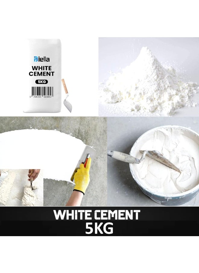 Biella White Cement Powder with Mason Trowel Ideal for Crack Filling, Universal Adhesive, Construction, Art & Craft Projects, and Waterproofing for Home Repairs, Bathrooms, and Tiles (5 KG)  - Image 5