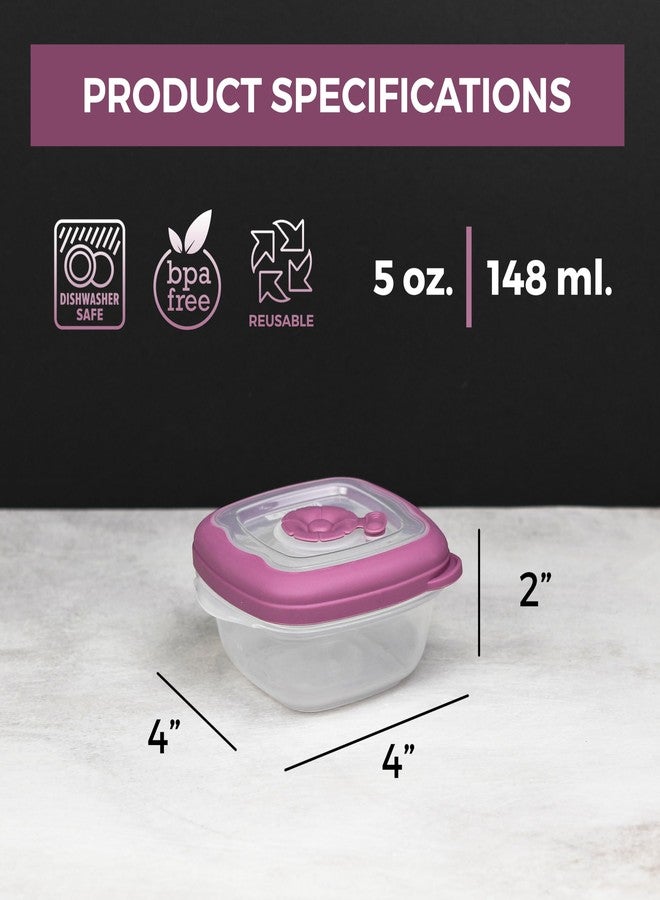 Tribello Small Plastic Food Storage Containers With Lids Airtight, 5 Oz Snack / Fruit Lunch Box For Kids, Meal Prep To Go, Fridge Storage Containers, Easy Open Lids, Dishwasher Safe, BPA Free, 5 Oz - Set of 4 - Image 2