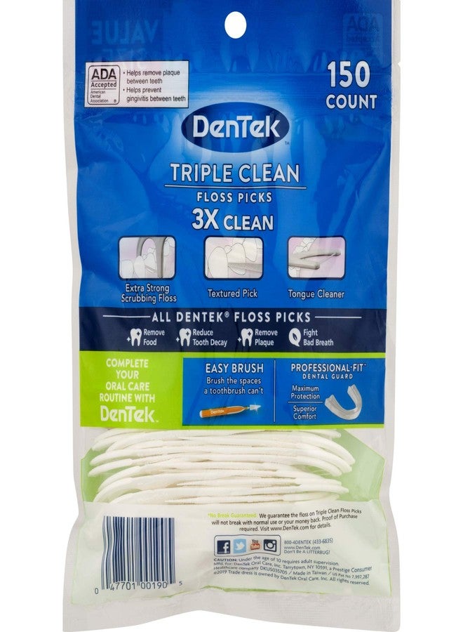 Dentek Triple Clean Floss Picks, Mouthwash Blast Fluoride Coating, 150-Count (2-Pack - Image 4