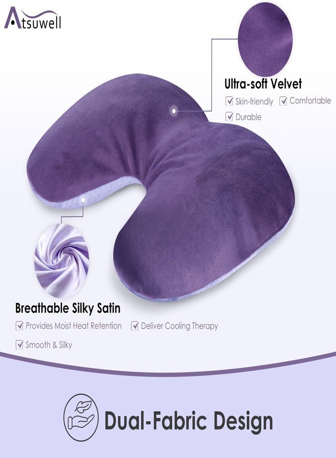 Atsuwell Sinus Mask 2 Packs, Heated Eye Masks for Dry Eyes & Sinus Relief, Weighted Eye Pillow for Face Microwavable Warm Cold Compress for Migraine, Stye, Relaxation, Purple - Image 3