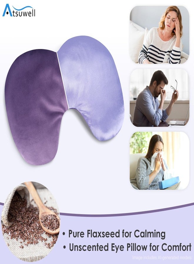 Atsuwell Sinus Mask 2 Packs, Heated Eye Masks for Dry Eyes & Sinus Relief, Weighted Eye Pillow for Face Microwavable Warm Cold Compress for Migraine, Stye, Relaxation, Purple - Image 2