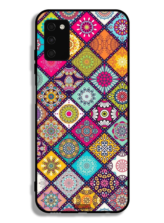 Tolwak Samsung Galaxy A02s Protective Case Cover Mandala Squares Pattern - Image 1