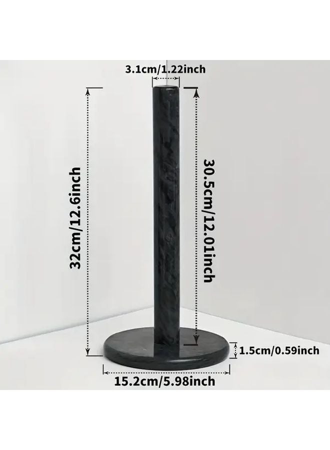 حامل مناديل الرخام الأسود الزهري، موزع ثابت للطاولة مع قاعدة مرجحة مضادة للانزلاق - Image 4