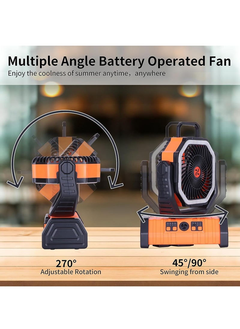 جوي لينك 20000mAh التخييم مروحة ، مع مصباح LED ، 270 درجة المحور ، 4 سرعة فائقة لمسافات طويلة ، عملية قابلة للشحن ، وجهاز التحكم عن بعد هوك مروحة التخييم ، والتخييم والصيد والسفر في الهواء الطلق  - Image 4