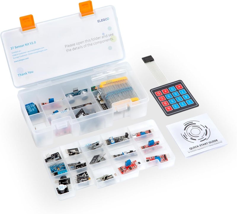 ELEGOO Upgraded 37 in 1 Sensor Modules Kit with Tutorial Compatible with Arduino IDE UNO R3 MEGA Nano(Excludes Microcontroller board) - Image 4
