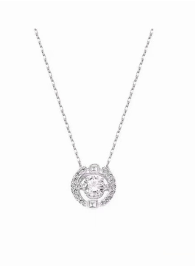 Generic - Rhodium Plated Sparkling Dance Round Necklace - Image 1