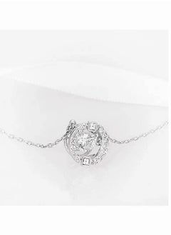 Generic Rhodium Plated Sparkling Dance Round Necklace  - Image 3