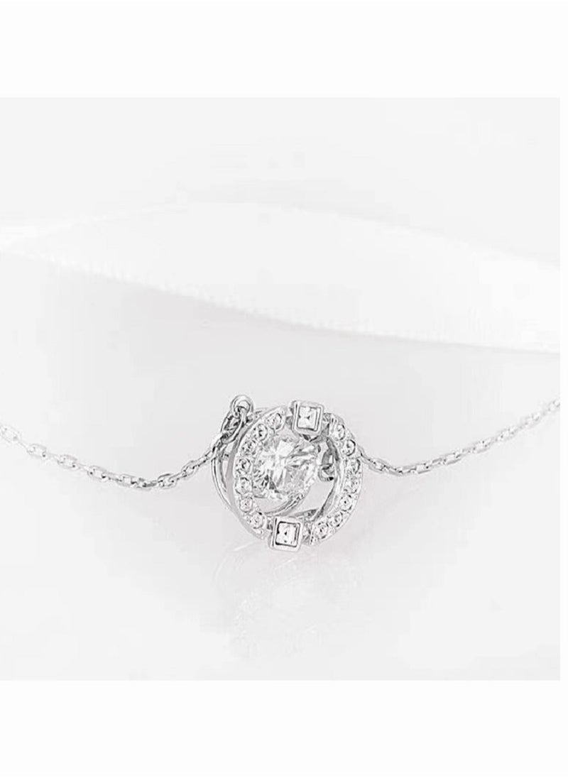Generic - Rhodium Plated Sparkling Dance Round Necklace - Image 1