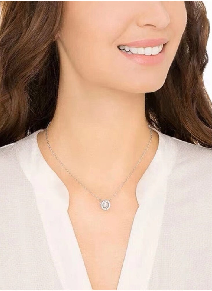 Generic - Rhodium Plated Sparkling Dance Round Necklace - Image 1