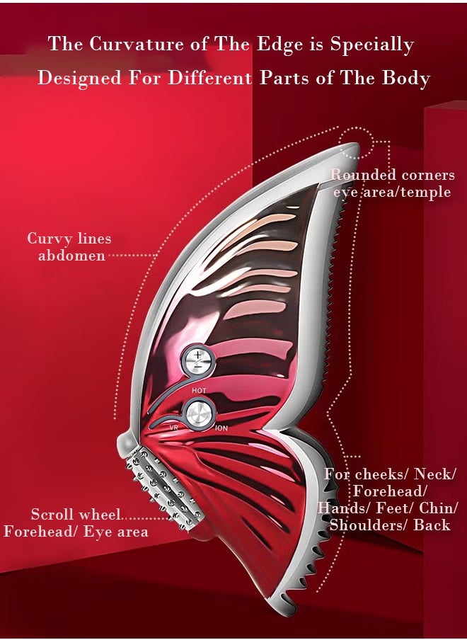 K.SKIN Gua Sha Facial Tools Butterfly Electric Face Massager Face Lift Device Vibration Face Massager Anti Aging Wrinkles Puffiness Double Chin Tension Relief 3 massage modes and 5 intensities  - Image 5