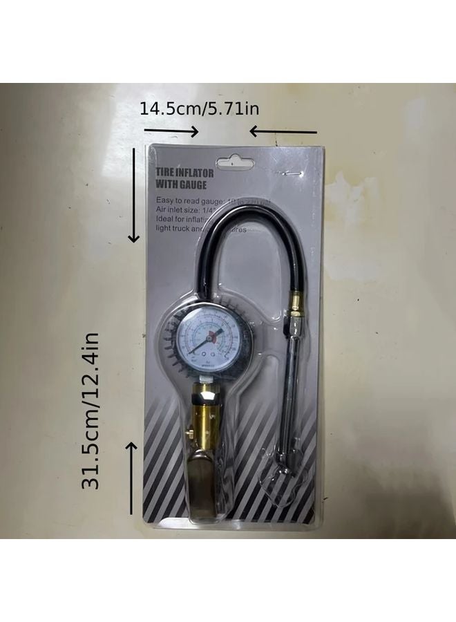 منفاخ إطارات عالي الدقة مع أنبوب تمديد وجدول اختبار لإطارات السيارات والشاحنات - Image 2