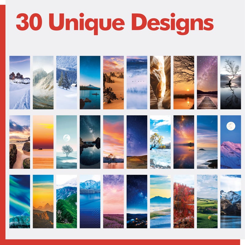 Gethelud 120 PCS Landscape Bookmarks, 30 Designs Double Sided Printing Paper Bookmarks Scenery Book Markers with PET Film for Primary Middle High Reading Students, Book Lovers (2.4â€ x 6.1â€) - Image 4