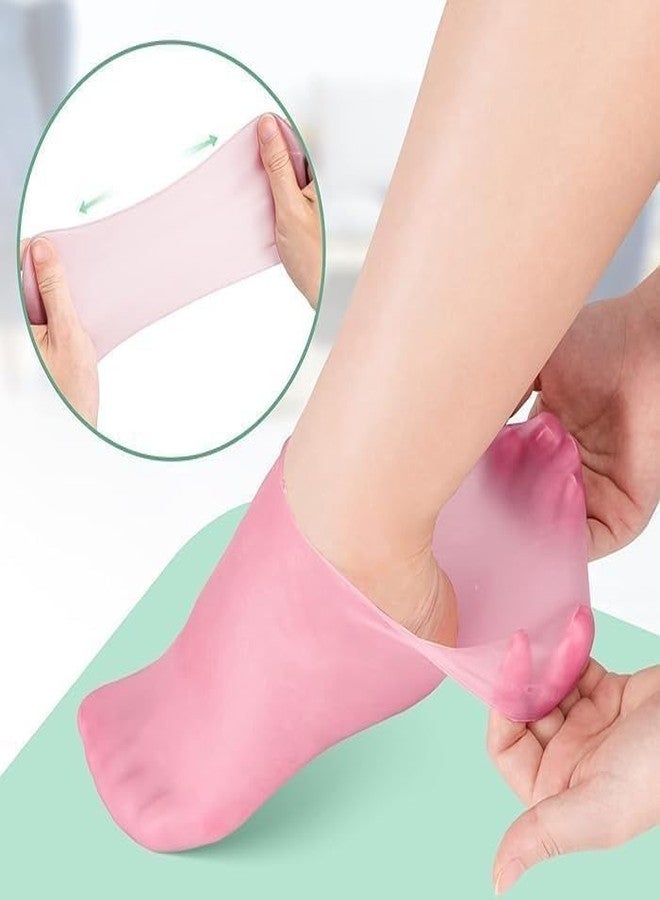 KNH MART Silicone Heel Socks | Spa Gel Heel Protector Socks for Women & Men | Crack Heel Repair Socks with Moisturizing Natural Oil & Vitamin E | Dry Foot Care Socks Reusable Heel Cover | 1 Pair - Image 3